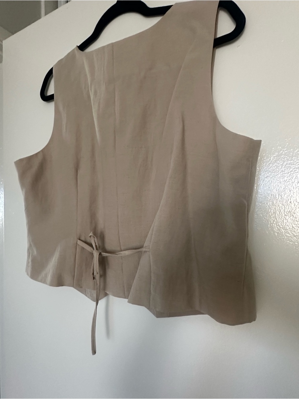 Joie Linen Blend Tailored Button Front Vest Beige Sleeveless Size L NWT - Picture 6 of 8